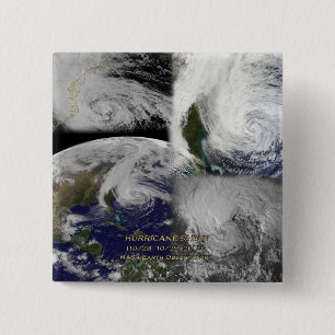 Satellite Collage View of Hurricane Sandy 2 Inch Square Button