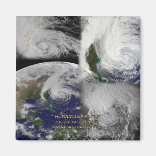 Satellite Collage View of Hurricane Sandy Magnet