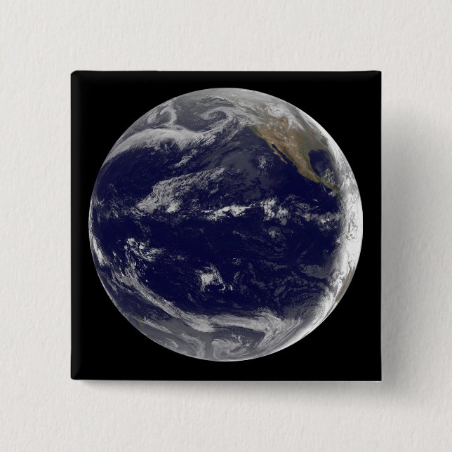 Satellite image of Earth 2 Inch Square Button (Front)