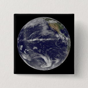 Satellite image of Earth 2 Inch Square Button