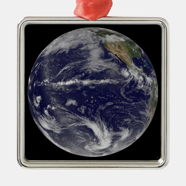 Satellite image of Earth Metal Ornament (Front)