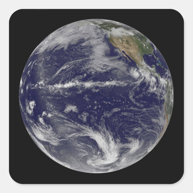 Satellite image of Earth Square Sticker (Front)