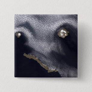 Satellite image of Semisopochnoi Island 2 Inch Square Button