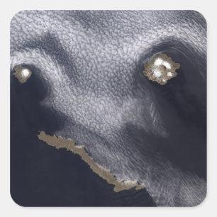 Satellite image of Semisopochnoi Island Square Sticker