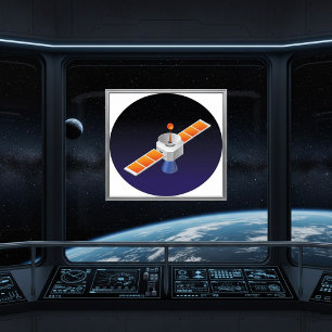 Satellite In Space Poster