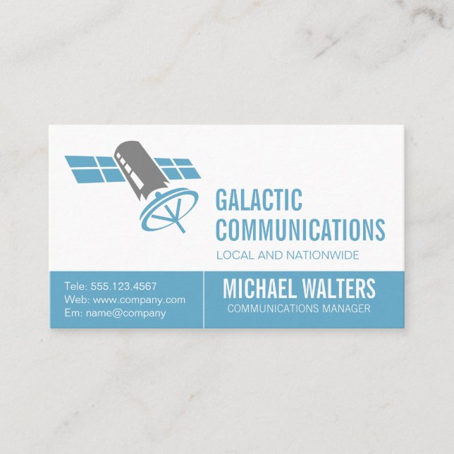 Satellite Logo | Communications Technology Business Card (Front)