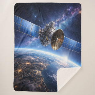 Satellite Over the Planet Sherpa Blanket