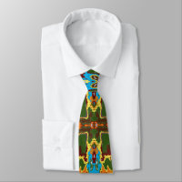 Satellite Radar Glitch Repeat Pattern Neck Tie