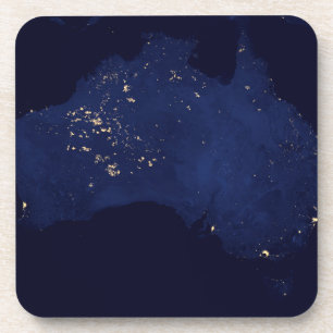 Satellite The Night Lights Of Australia. Coaster