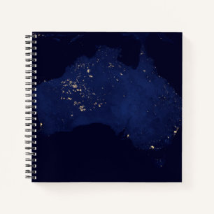 Satellite The Night Lights Of Australia. Notebook