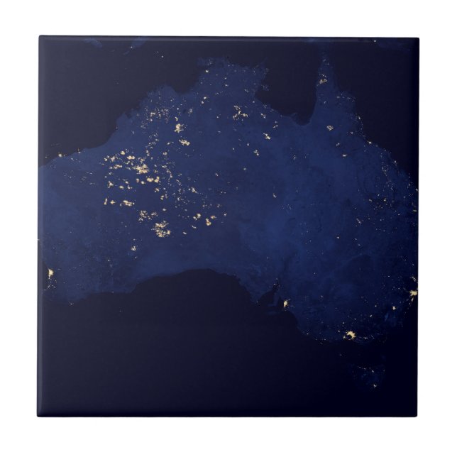 Satellite The Night Lights Of Australia. Tile (Front)