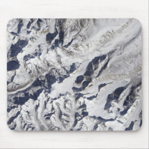Satellite view of a Himalayan glacier Mouse Pad