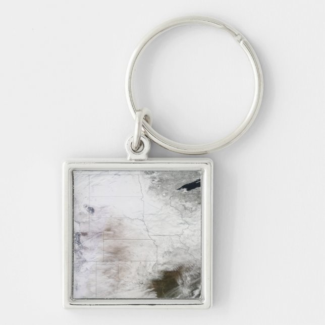 Satellite view of a massive winter storm over U Keychain (Front)