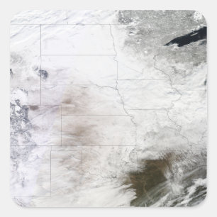 Satellite view of a massive winter storm over U Square Sticker
