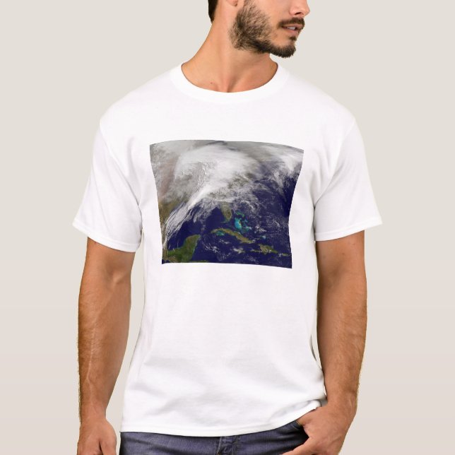 Satellite view of a massive winter storm T-Shirt (Front)