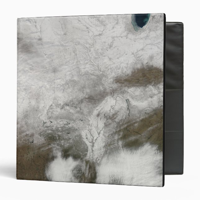 Satellite view of a severe winter storm binder (Front/Inside)