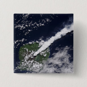 Satellite view of a thick, steam-rich plume 2 inch square button