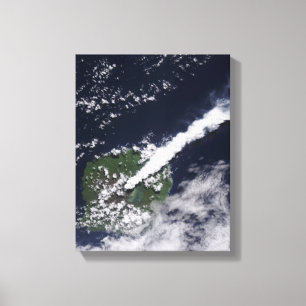 Satellite view of a thick, steam-rich plume canvas print