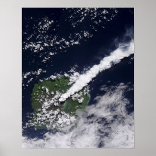 Satellite view of a thick, steam-rich plume poster