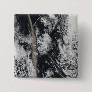 Satellite view of an ash plume 2 inch square button