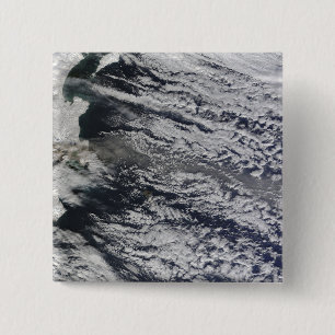 Satellite view of an ash plume 3 2 inch square button