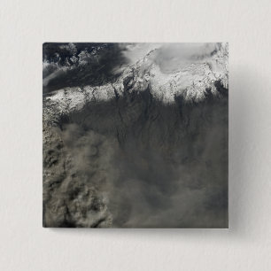Satellite view of an ash plume 4 2 inch square button