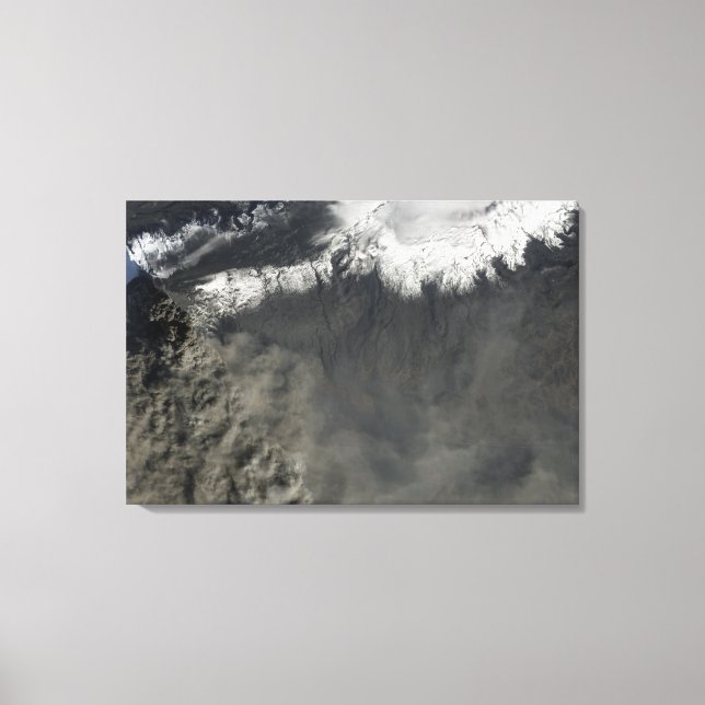 Satellite view of an ash plume 4 canvas print (Front)