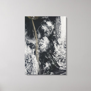 Satellite view of an ash plume canvas print