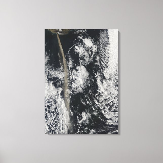 Satellite view of an ash plume canvas print (Front)
