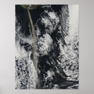 Satellite view of an ash plume poster