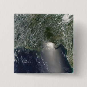 Satellite view of an oil spill 2 inch square button