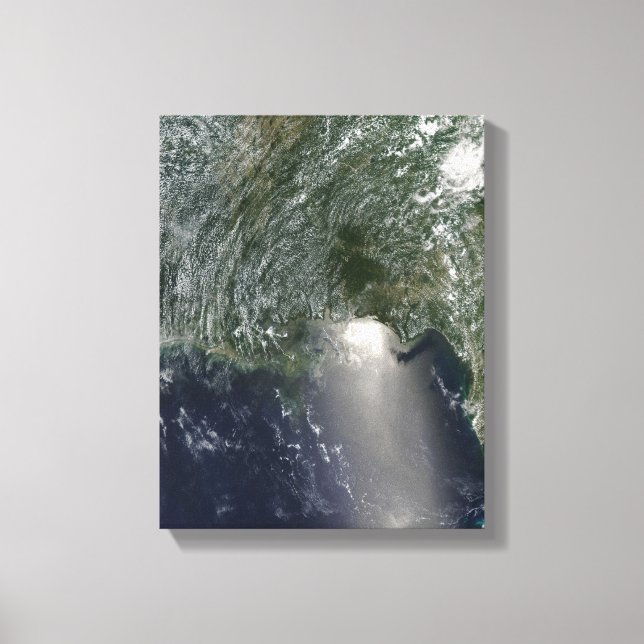Satellite view of an oil spill canvas print (Front)