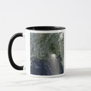 Satellite view of an oil spill mug