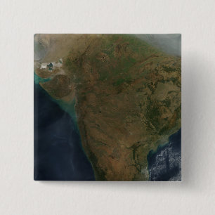 Satellite view of Central India 2 Inch Square Button