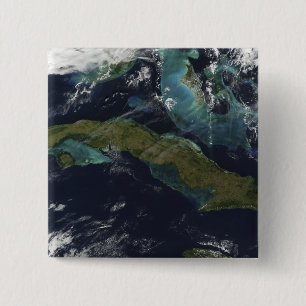 Satellite view of Cuba 2 Inch Square Button
