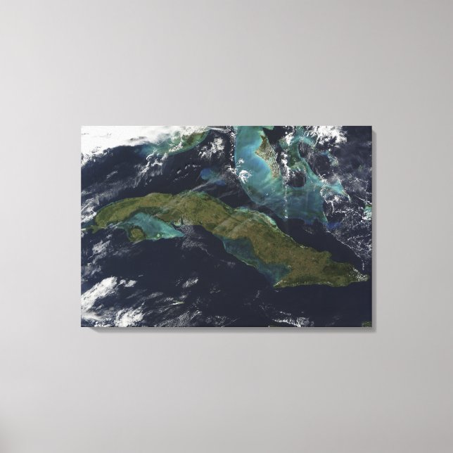 Satellite view of Cuba Canvas Print (Front)