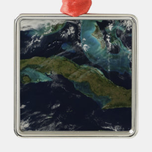 Satellite view of Cuba Metal Ornament