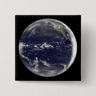 Satellite view of Earth 2 Inch Square Button