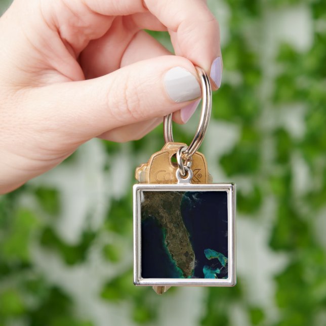 Satellite View Of Florida. Keychain (Hand)