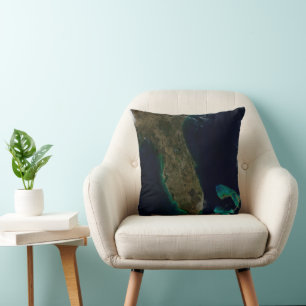 Satellite View Of Florida. Throw Pillow