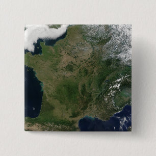 Satellite view of France 2 Inch Square Button