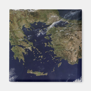 Satellite view of Greece and Turkey Magnet