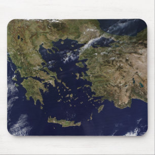 Satellite view of Greece and Turkey Mouse Pad