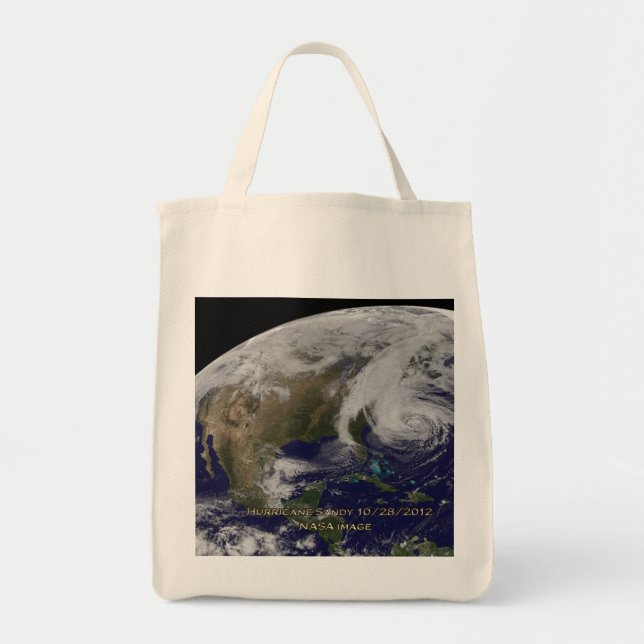 Satellite View of Hurricane Sandy Tote Bag (Front)