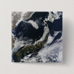 Satellite view of Japan 2 Inch Square Button