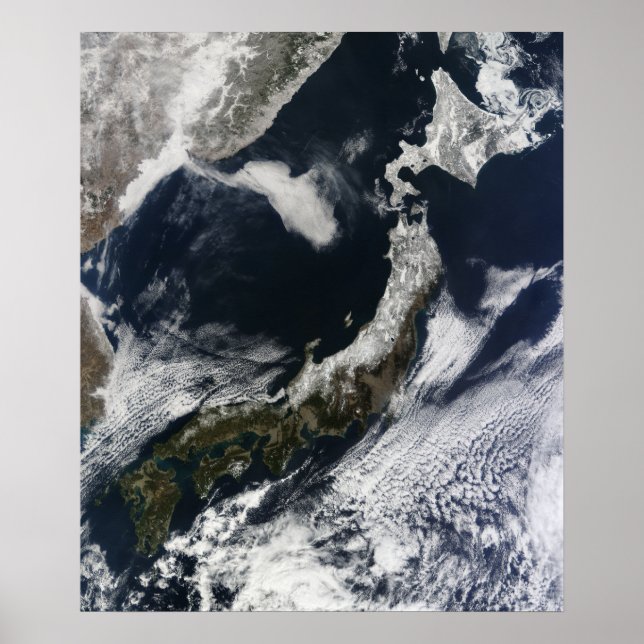 Satellite view of Japan Poster (Front)