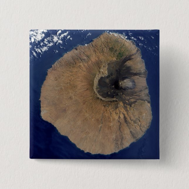 Satellite view of Mount Fogo 2 Inch Square Button (Front)