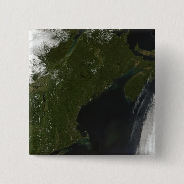 Satellite view of New England 2 Inch Square Button (Front)