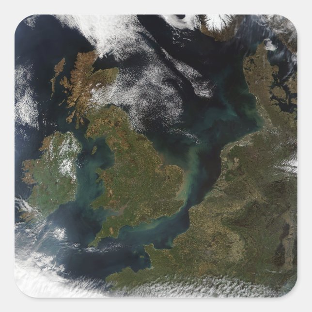 Satellite view of Northern Europe Square Sticker (Front)