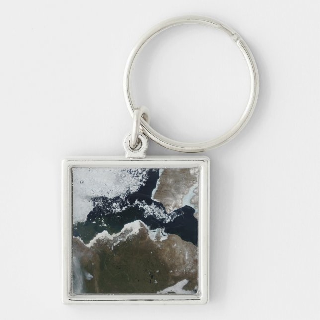 Satellite view of Northwest Canada Keychain (Front)